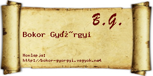 Bokor Györgyi névjegykártya